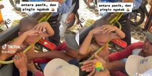 Mau Ngakak Tapi Kasihan, Bocah Plontos Terjepit Besi Bangku Odong-odong, Satu RT Auto Ikutan Panik