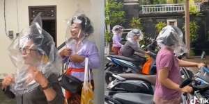 Ibu-Ibu Lindungi Makeup dengan Plastik, Warganet: Kreatif Banget