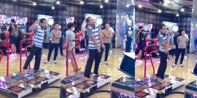 Aksi Viral Bapak-Bapak Santuy Nge-Dance di Mal, Netizen: Fix Dulu Juara Kompetisi DDR3