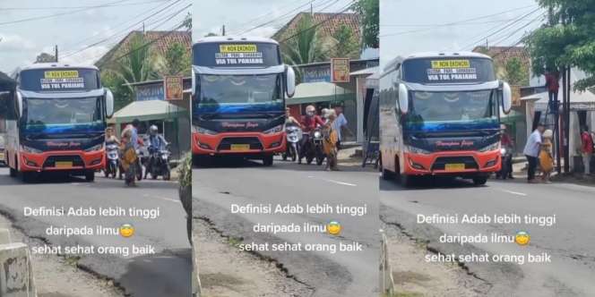Aksi Kondektur Bus Seberangkan Nenek hingga Bikin Macet Jalan Ini Justru Banjir Pujian