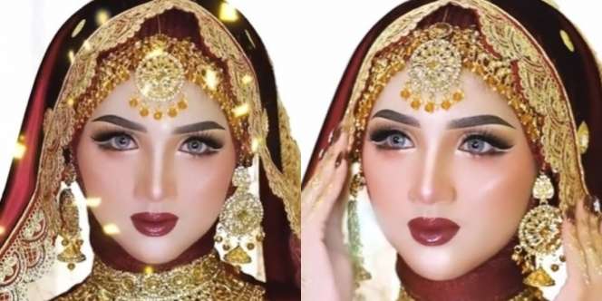 MUA Rias Wajah Model dengan Riasan Bollywood, Hasilnya Seperti Boneka