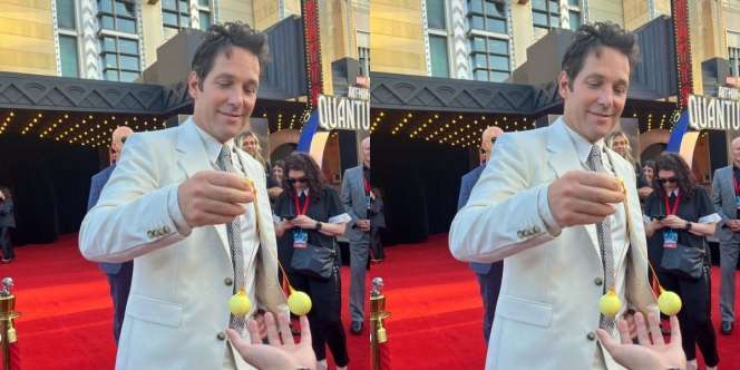 Heboh Paul Rudd 'Scott Lang' Main Lato-Lato di Red Carpet Film Ant Man, Warganet: Udah Sampe Marvel Universe
