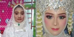 Pengantin Rias Wajah Sendiri Saat Akad, Penampilannya Berubah Total Saat Resepsi