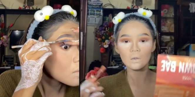 Rias Sendiri Wajah Saat Menikah Ala Pengantin Sunda, Lihat Hasinya Bikin Takjub