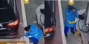 Miris! Pria Bermobil Mewah Bayar dengan Cara Dilempar ke Tanah, Petugas Wanita Pom Bensin Ambil Uang di Sambil Menyeka Air Mata