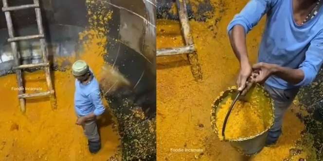 Pakai Wajan Bekas Pasir, 10 Potret Pembuatan Makanan Porsi Jumbo di India Ini Bikin Mual