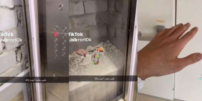 Pria Naik Lift Tak Ada Pembatasnya hingga Dinding Batanya Sampai Kelihatan, Keluar-Keluar Tangan Auto Gemetaran