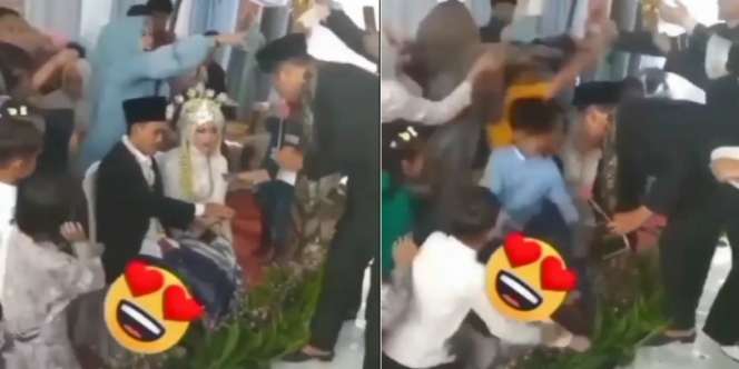 Pengantin Siap Nyawer Malah Ditubruk Tamu Undangan yang Enggak Sabaran, Endingnya Kacau