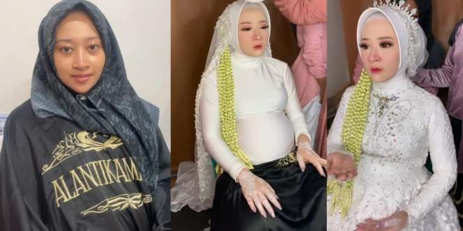 Cerita Menyentuh Pengantin Wanita Gelar Resepsi Pernikahan Saat Hamil dengan Riasan Barbie Look