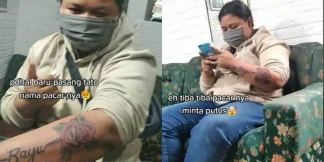 Nyesek! Baru Selesai Ukir Nama Pacar di Tangan, Pasangannya Tiba-Tiba Minta Putus