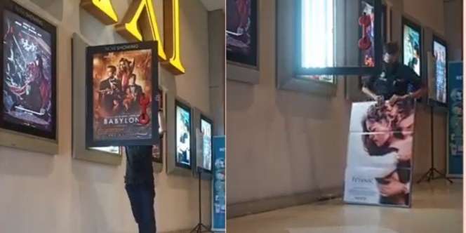 Terungkap, Ternyata Begini Cara Ganti Poster Film di Bioskop