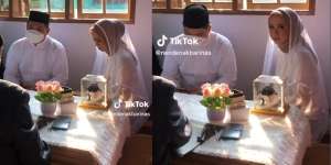 Video Viral Pasangan Pengantin Menikah di Rumah Digelar Sangat Sederhana, Mempelai Wanita Kenakan Kerudung Harganya Cuma Rp13 Ribuan