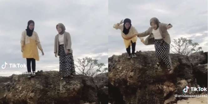Mau Ngakak Tapi Kasihan, Wajah Wanita Ini Nyungsep ke Pasir Saat Mau Foto Estetik di Pantai