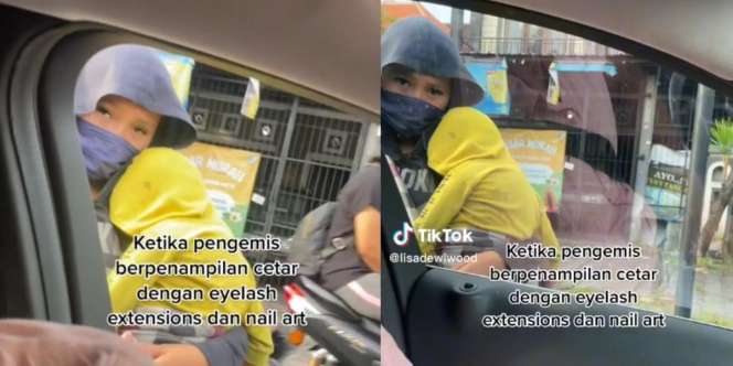 Viral Pengemis Berpenampilan Cetar, Kuku Pakai Nail Art dan Pasang Eyelash Extension, Bikin Insekyur Mau Kasih Uang