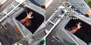 Momen Haru Anak Tak Sengaja Ketemu Ayah Bawa Truk di Jalan, Lihatnya Bikin Auto Mewek