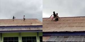 Aksi Ngeri Dua Bocah Lari Rebutan Layangan di Atas Genteng, Warga yang Lihat Dibikin `Jantungan`