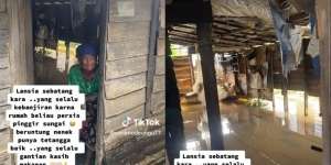 Kisah Pilu Nenek Sebatang Kara Tinggal di Rumah Reyot Lubang yang Selalu Kebanjiran