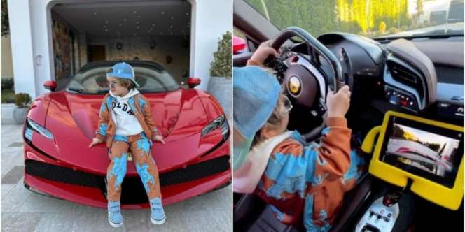 Gigi Masih Ompong dan Kaki Belum Sampai Pedal, Bocil 3 Tahun Sudah Mahir Parkir Ferrari di Garasi