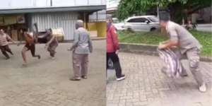 Kejar ODGJ yang Lari Sprint, Pol PP yang Mau Nangkap Pakai Sarung Malah Jatuh Nyusruk