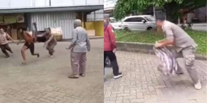 Kejar ODGJ yang Lari Sprint, Pol PP yang Mau Nangkap Pakai Sarung Malah Jatuh Nyusruk