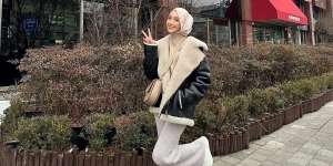 3 Look Stylish Hijaber Saat Winter di Korea Selatan