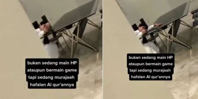 Dikira Asyik Main Game, Bocah Ini Ternyata Sedang Khusyuk Hafal Alquran