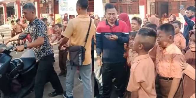 Viral Siswa SD Nangis dan Tarik Sepeda Motor Kepala Sekolah, Tak Rela Kepsek Pindah Tugas