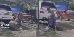 Momen Haru Seorang Ayah Tetap Bekerja Meski Sakit Diabetes, Kaki Harus Dibungkus Plastik