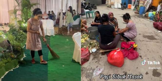 Viral Pengantin Naluri ART, Wanita Ini Malah Santai Sapu di Tengah Pernikahan, Suami Malah Dianggurin