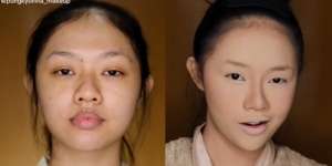 Model Berwajah Oriental Jadi Mirip Lyodra, Lihat Perbedaannya Setelah Makeup