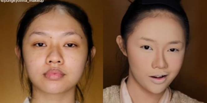 Model Berwajah Oriental Jadi Mirip Lyodra, Lihat Perbedaannya Setelah Makeup