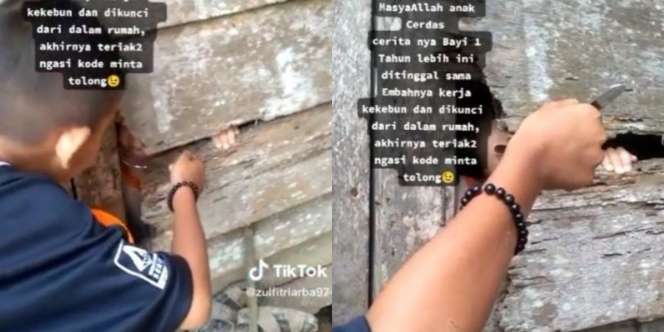 Pilu Banget! Balita Dikunci Sendirian di Rumah, Tetangga hanya Bisa Kasih Minum dari Celah Dinding Kayu