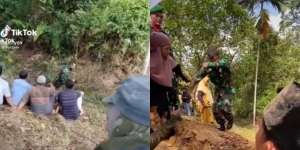 Momen Haru Prajurit TNI Berlari ke Pemakaman Demi Kesempatan Terakhir Melihat Sang Ayah