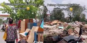 Kisah Pilu Mahasiswi Pulang Ngampus Kos-kosan Udah Digusur, Rata dengan Tanah