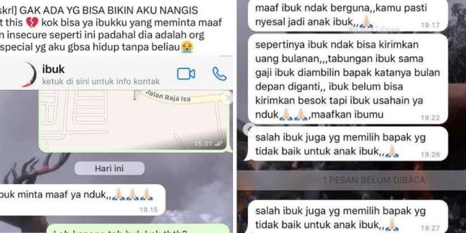 Tak Bisa Kirim Uang Bulanan, Chat Ibu Minta Maaf ke Anak Ini Bikin Mewek