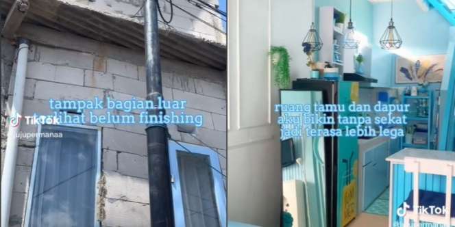 Dari Luar Rumah Tembok Bata, Pas Dicek Dalamnya Mirip Rumah Barbie Serba Biru
