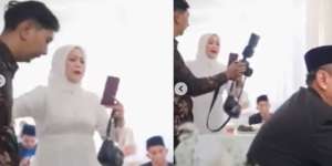 Aksi 'Ras Terkuat di Bumi', Emak-Emak Semangat Abadikan Momen Akad Nikah, Fotografer Dipaksa Minggir