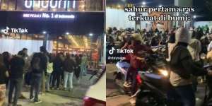 Antrean Panjang Sahur Hari Pertama di Restoran Mie, Pengunjungnya Disebut Ras Terkuat di Bumi