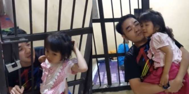 Bikin Air Mata Netes, Momen Haru Ayah Peluk Anak dari Balik Jeruji Besi Sampai Akhirnya Bisa Gendong Langsung