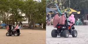 Ukhti Naik ATV Berempat, Warganet' 'Vibesnya GTA Syariah'