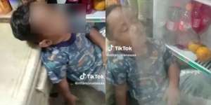 Bocah Puasa Ngadem Tidur di Pintu Kulkas Bikin Warganet Jadi Nostalgia