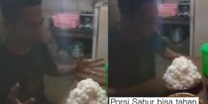 Viral Porsi Makan Sahur Nasi Segunung Sampai Piring Tak Terlihat, Netizen: Bisa Tahan Puasa Sampai Lebaran
