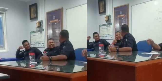 Asyik Kunyah Permen Saat Rapat, Polisi Lupa Kalau Hari Pertama Puasa, Ekspresinya Bikin Ngakak