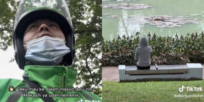 Abang Ojol Jadi Support System Temani Penumpang yang Alami Masalah Rumah Tangga untuk Healing Jalan-Jalan, Banjir Pujian Warganet