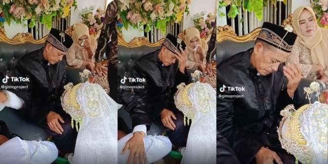 Momen Sungkeman yang Penuh Haru Malah Jadi Guyonan Netizen, Gegara Pentul Siger Sunda Nyangkut di Peci Bapak Pengantin Wanita