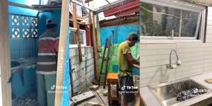 9 Potret Makeover Dapur Sempit Berdesain Jadul Menjadi Dapur Impian Serba Pink yang Aesthetic