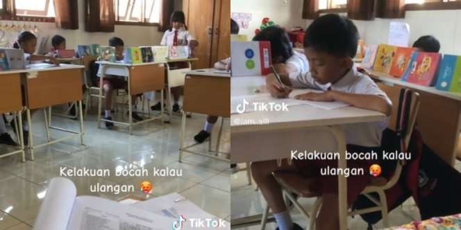Anti Nyontek! Aksi Bocah SD Bangun Benteng Saat Ulangan Bikin Warganet Nostalgia