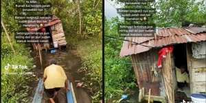 Penampakan Rumah di Atas Rawa Milik Kakek, Bangunannya Hampir Roboh Sebagian Terendam Air, Kondisinya Bikin Haru!