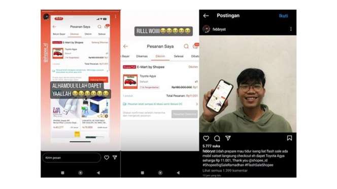 Viral Kisah Seorang Pria yang Berhasil Beli Toyota Agya Rp 11 Ribu di Shopee, Seperti Apa?
