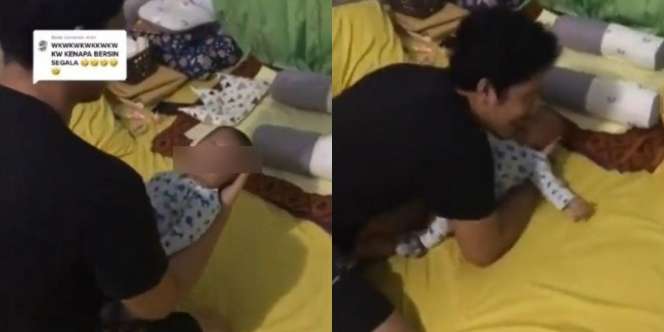 Gara-Gara Bersin, Perjuangan Bapak Menidurkan Anak Langsung Gagal Total, Warganet: Mulai dari 0 ya Pak!